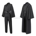 Mub - Obi Wan Kenobi Premium Kvalitet Cosplay Kostume sort Jedi kappe fra Star Wars til lyssværddueller Sort Sort Sort Black M