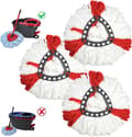 Moppehoveder Kompatible med Vileda 2-i-1 Turbo Moppe Udskiftningshoved Mikrofiber Rød 3-pak