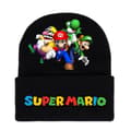 Super Mario Bros Tryckt Stickad Mössa för Män Kvinnor Unisex Vinter Varm Muddmössa C