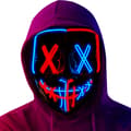LED-upplyst mask skräckmask för högtidscosplay, maskerad, karneval