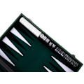 Miniatyrbild 4 av 6: Backgammon de Luxe - Hög kvalitet - 15 tum - Syntetiskt läder - Filtinlägg - Pärlbelagda spelpjäser