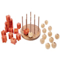 Miniatyrbild 6 av 6: Tic Tac Toe - 3 D - Wooden Morpion Game - XO-spel - Logic Ambiance - Ekologiskt träspel - 2 spelare - 350420 - Storlek L Röd