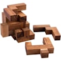 Miniatyrbild 5 av 6: Träpussel - Engelhart - CONVOLUTION - 6 bitar - Expertnivå - Kub 7,8 cm kastanj