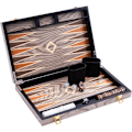 Miniatyrbild 4 av 6: Engelhart - 250542 - Lyxigt träbackgammon 15 tum - Eboniserad och lackerad - grå