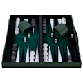 Miniatyrbild 2 av 6: Backgammon de Luxe - Hög kvalitet - 15 tum - Syntetiskt läder - Filtinlägg - Pärlbelagda spelpjäser