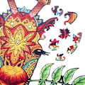 Miniatyrbild 3 av 6: 602080 - Djurträpussel: Giraffe A4 - 113 st - Unika former - Vuxenpussel - Presentförpackning - Från 12 år. Giraff