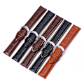 Miniatyrbilde 2 av 3: Krokodilmönstrat band av mörkbrunt läder DarkBrown 12mm