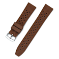 Miniatyrbillede 1 af 2: Honeycomb klockarmband av brunt FKM gummi Brown 22mm