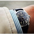 Miniatyrbild 4 av 4: Klassiskt klockarmband av svart läder Black 22mm