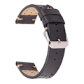 Miniatyrbillede 2 af 4: Racing klockarmband av svart läder Black 18mm