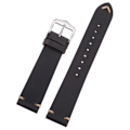 Miniatyrbillede 2 af 4: Svart vintage klockarmband av läder Black 22mm