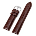 Miniatyrbilde 1 av 3: Krokodilmönstrat band av mörkbrunt läder DarkBrown 18mm