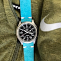 Miniatyrbild 6 av 6: Klockarmband av turkos mocka / läder Turquoise 18mm