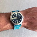 Pikkukuva 5 / 6: Klockarmband av turkos mocka / läder Turquoise 22mm