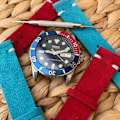Pikkukuva 4 / 6: Klockarmband av turkos mocka / läder Turquoise 18mm