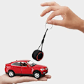 Pikkukuva 3 / 4: Ultrapehmeä kumi rengas avaimenperä avaimenperä riipukset, suosittu luova simulaatio sarjakuva pieni rengas avaimenperä, pyörän rengas auto avaimenperä