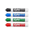 Miniatyrbilde 1 av 5: Expo Low-odor Chisel Point Dry Erase Marker Set, Designet for Whiteboards, Glass og de Fleste Ikke-porøse Overflater, 4 Fargemarkører