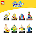 Miniatyrbilde 2 av 5: Svampebob byggekloss minifigur Patrick Star Sandy Mr. Krabs byggekloss for barn