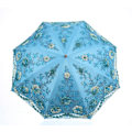 Pikkukuva 3 / 5: Hopfällbart UV-parasoll Snö/Regn/Sol Paraply Broderi Bröllopsparaply Blue