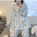 Pikkukuva 4 / 6: Kawaii-Pyjamat, söpö piirretty opiskelijoiden asuntolan kotivaatteet, tyttöystävän lahja Striped Cinnamoroll L