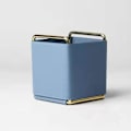 Miniatyrbillede 4 af 5: PU-læder Enkel kosmetisk opbevaringsboks Dame Toiletbord Desktop opbevaringsboks Husholdningsjern Ornamenter A Blue