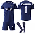 Miniatyrbilde 1 av 2: 2024-2025 Paris Saint-Germain Bortedrakt Barn Voksen Fotballdrakt Sett Med Sokker No.1 Donnarumma No.1 Donnarumma L