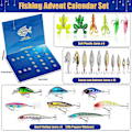 Miniatyrbild 2 av 4: Julkalender för Fiske - Set med Fiskeutrustning, Fiskegrejer för Vuxna Män Pojkar, Fisketillbehör (24 st) B