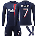 Miniatyrbillede 1 af 2: 23-24 Paris Saint-Germain Børne Hjemme Langærmet Trøje Nr. 7 Mbappé 26