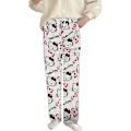 Pikkukuva 2 / 4: Hello Kitty -fleece-pehmeät kawaii-pyjamat, kotipöksyt, piirretty, rento, anime, mukavat, syksy-talvi, lämpimät pyjamat, rentot housut White XL