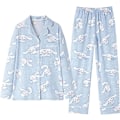 Pikkukuva 1 / 6: Kawaii-piirrettyjä pyjamaa naisille ja tytöille - pitkähihainen paita ja pyjamahousut, nukkumisasu, kotikäyttöön, 2-osainen pyjamasetti Cinnamoroll L