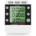 3-kanals timer med nedräkning/snabbspolning framåt, trippel koktimer, display, högljutt larm