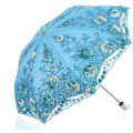 Pikkukuva 1 / 5: Hopfällbart UV-parasoll Snö/Regn/Sol Paraply Broderi Bröllopsparaply Blue