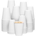 Miniatyrbillede 1 af 4: Papirkopper 8oz - (100 stk.) - Enkeltvæggede hvide engangskopper til varme og kolde drikke - 280 ml papkopper