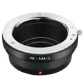 Pk-M4/3 Adapterring för Pentax Pk-objektiv till Micro 4/3 M43 kamerahus för Olympus Om-D E-M5 E-Pm2 E-Pl5 Gx1 Gx7 Gf5 G5 G3 Black