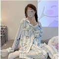 Pikkukuva 2 / 6: Kawaii-Pyjamat, söpö piirretty opiskelijoiden asuntolan kotivaatteet, tyttöystävän lahja Striped Cinnamoroll M