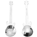 Gitarrkaffeskedar 6-pack söta skedar teskedar i rostfritt stål omrörningssked gitarrformad (silver) Silver