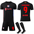 Miniatyrbilde 1 av 2: 2024-2025 Barcelona Bortedrakter Fotballutstyr Barn med Sokker No.9 Lewandowski No.9 Lewandowski 20