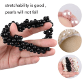 Miniatyrbillede 2 af 5: 4 stk. Pearl Hair Scrunchies, elastiske hårbånd hestehaleholdere