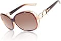 Solglasögon Dam Polariserade Retro Designer Dam Solglasögon Stor Båge Oversized Shades UV400 Skydd Transparent brown