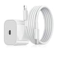 iPhone hurtiglader USB-C strømadapter 20W + 2m kabel hvit (1 stk lader & 1 stk 2m ladekabel)