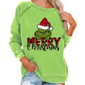 Grinch-motiv dam jultröja, långärmad vintertröja AA A M