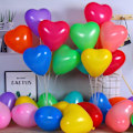 Miniatyrbillede 2 af 4: 100 stk. Farverige Hjerteformede Balloner 10\" Latex Balloner Regnbue Hjerteformede Balloner til Bryllup Frieri Valentinsdag Dekorationer