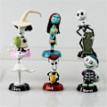 Miniatyrbillede 1 af 3: 6 stk The Nightmare Before Christmas Jack Skellington Action Figur Kage Topper Legetøj Hjem Bil Skrivebordsdekorationer Børn Gaver