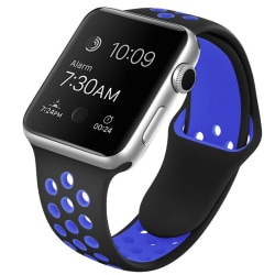 Apple Watch -yhteensopiva urheilurannekoru silikoni MUSTA / SININEN 38/40/41 Black S
