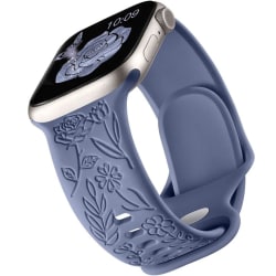Apple Watch-kompatibelt armbånd graveret BLÅ GRÅ 42/44/45/49 mm Blue one size