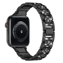 Apple Watch kompatibelt Armband Strass SVART 38/40/41 mm metall Svart
