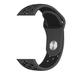 Apple Watch kompatibelt Sport Armband Silikon GRÅ/SVART 38/40/41 DarkGrey S