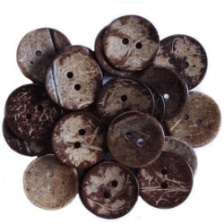 20 stora härliga knappar i kokosskal - 38 mm
