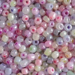 Seedbeads - glaspärlor - pastell - 4 mm - ca 550 st.
