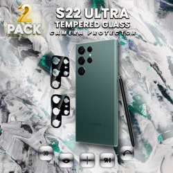 2 Pack Linsskydd Samsung S22 Ultra-Härdat Glas 9H-Super 3D